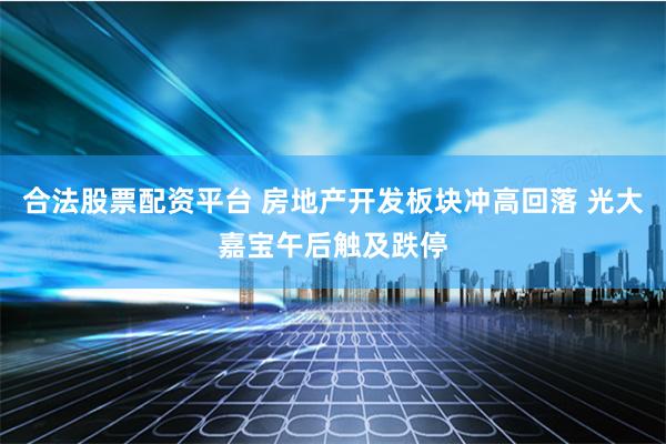 合法股票配资平台 房地产开发板块冲高回落 光大嘉宝午后触及跌停