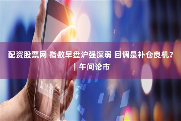 配资股票网 指数早盘沪强深弱 回调是补仓良机？｜午间论市